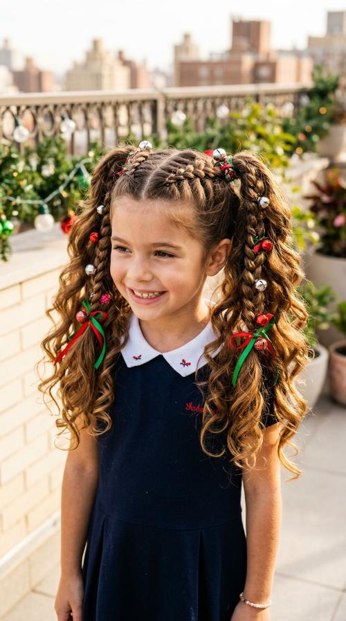 Jingle Bell Pigtails