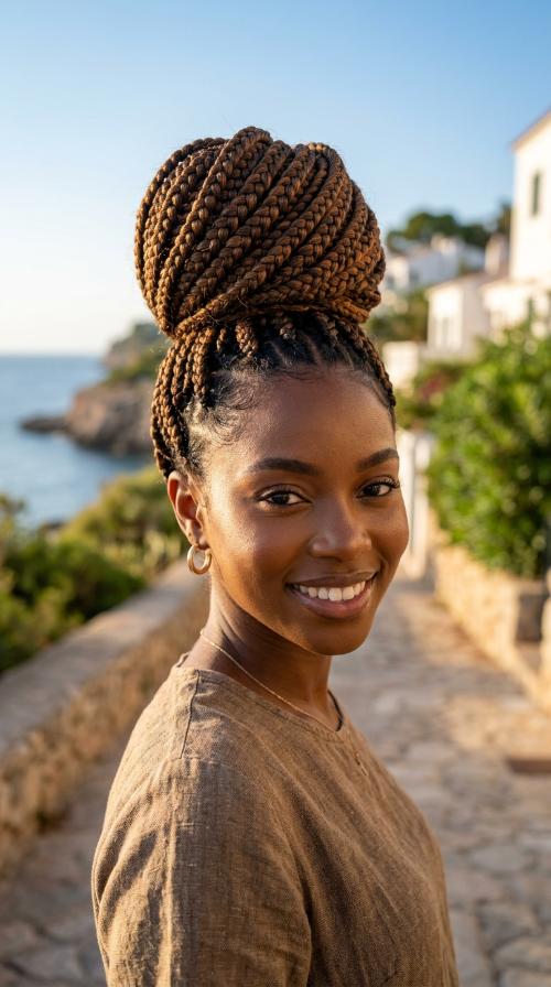 Jumbo Box Braid Top Knot