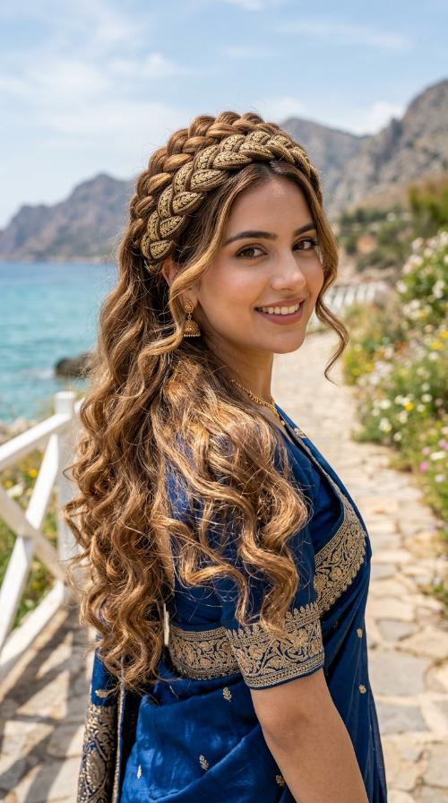 Kashmiri Tilla Crown Braid