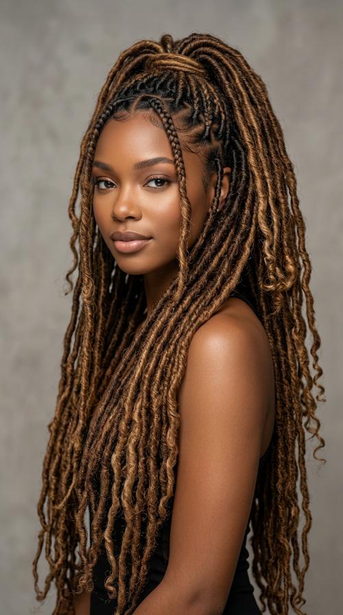 Layered Waist Length Locs
