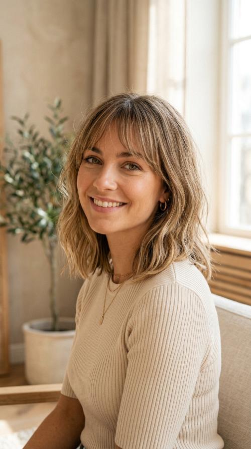 Lob with Wispy Fringe