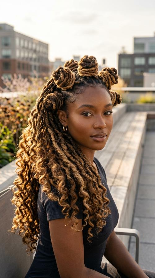 Loc Bantu Knots