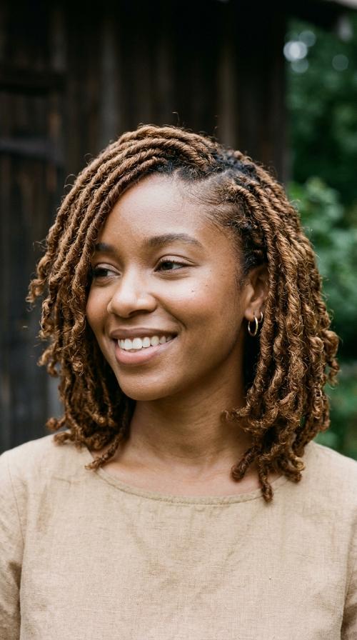 Loc Bob with Side Part