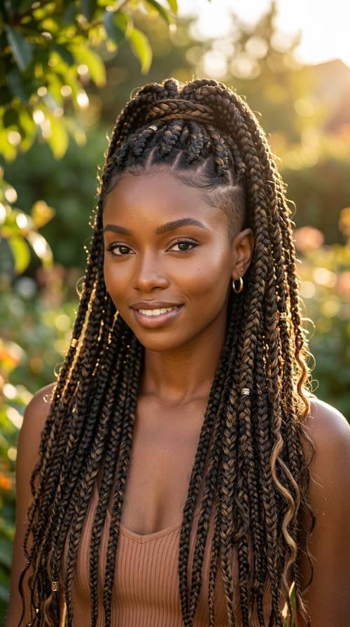 Long Box Braid Mohawk
