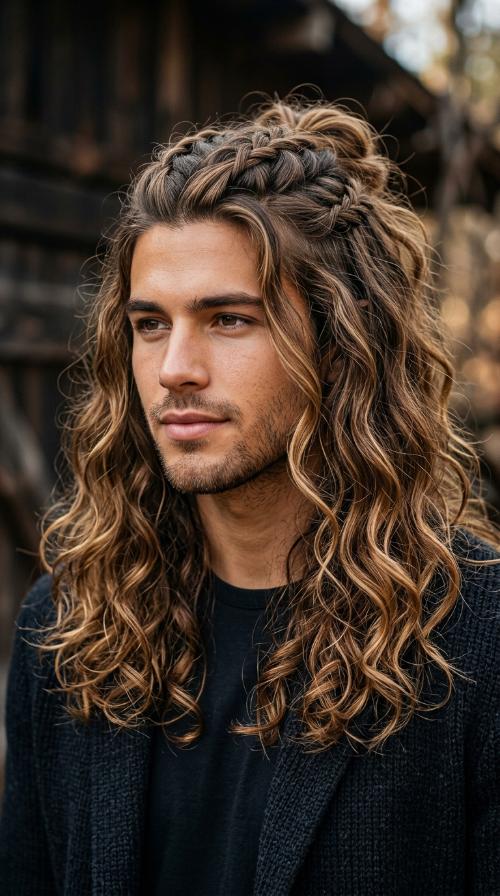 Long Layered Waves for Men (Type 2A)