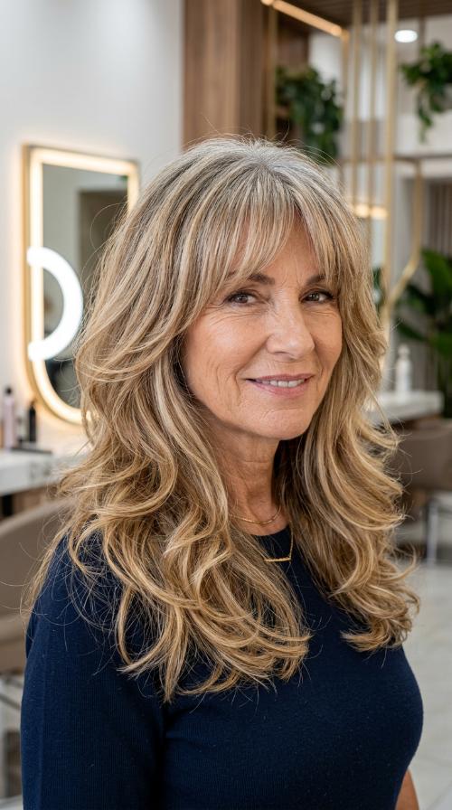 Long Layers with Bangs