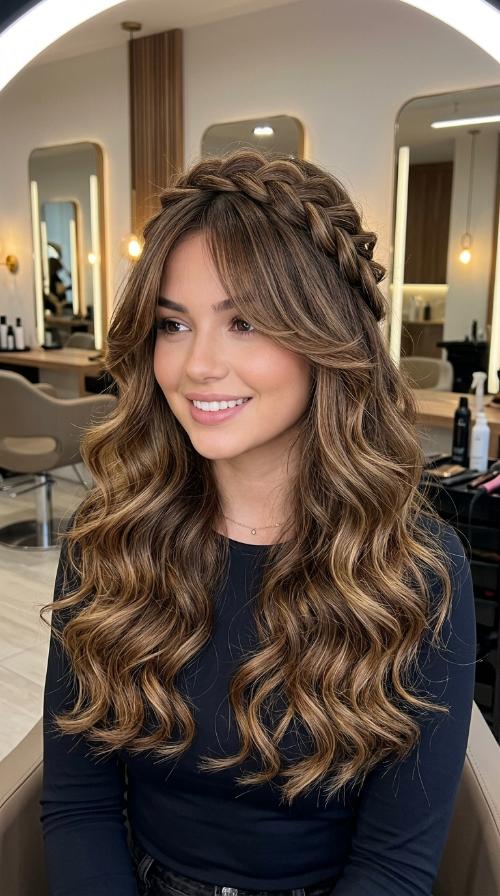 Long Layers with Curtain Bangs