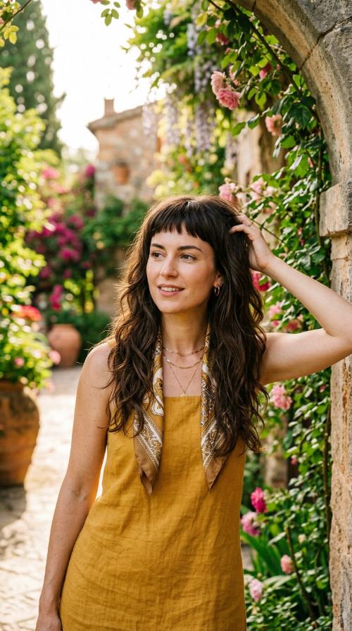 Long Layers with Micro Bangs