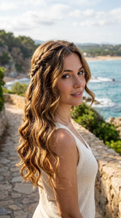 Long Open Hair with Front Twists