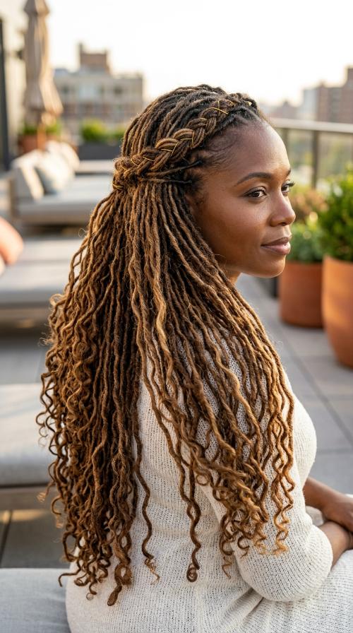 Long Sisterlocks for Adults at Tailbone Length