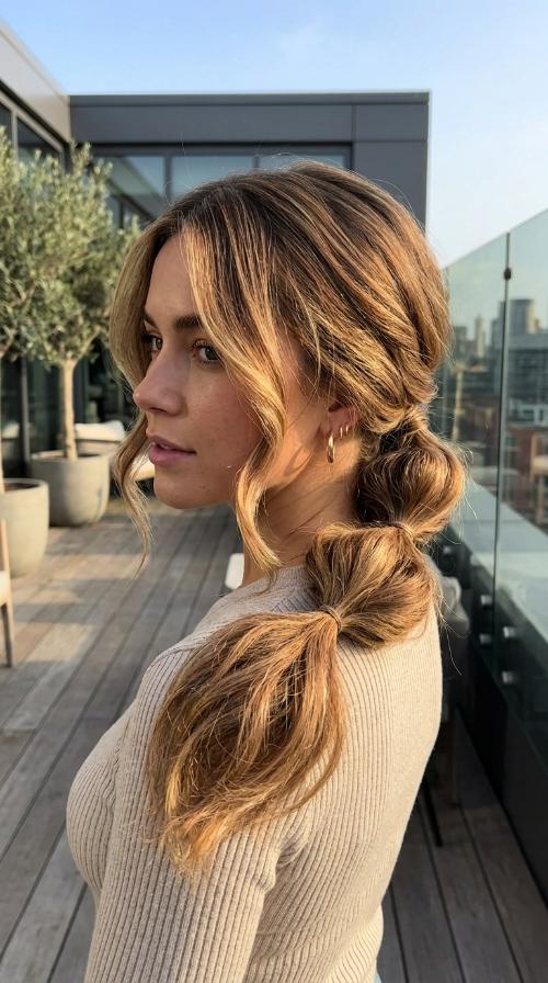 Low Bubble Ponytail