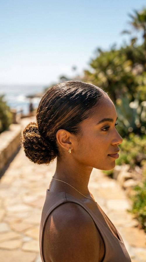 Low Bun with Slicked Front