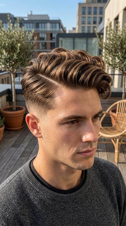 Low Fade with Hard Part