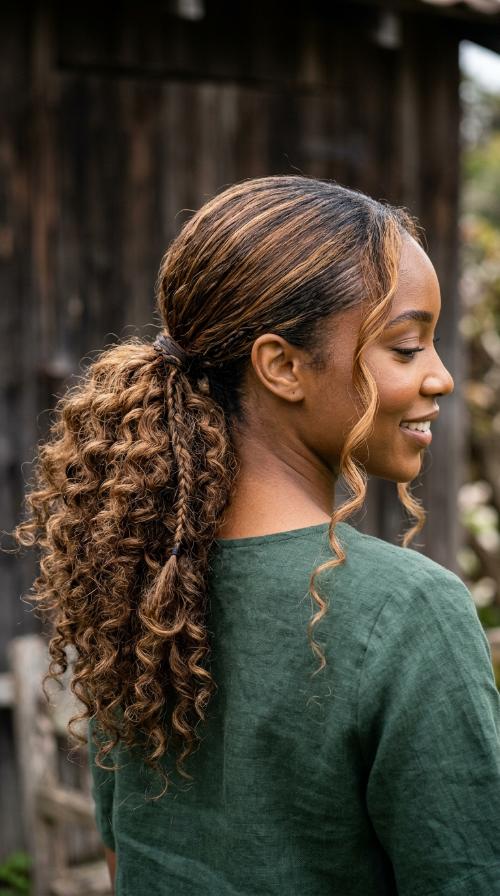 Low Pony with Face-Framing Tendrils