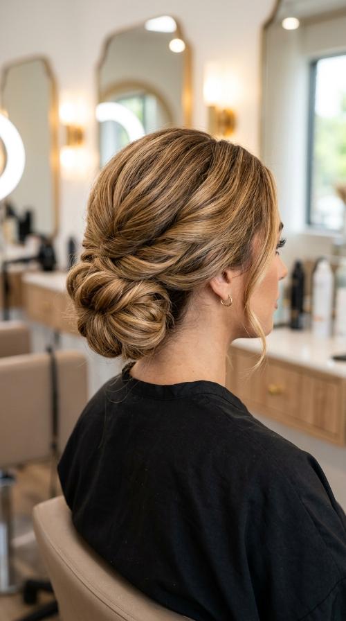 Low Rolled Chignon