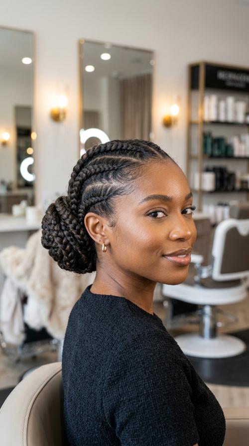 Low Sleek Braided Bun