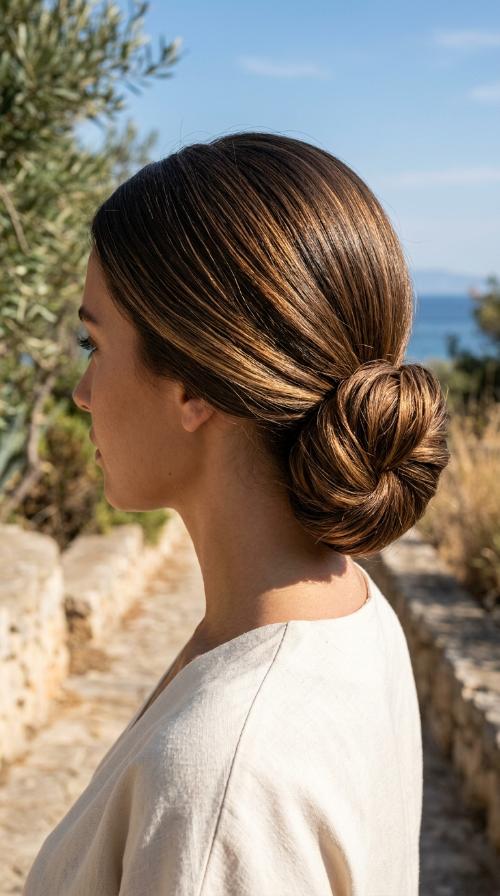 Low Slicked-Back Bun