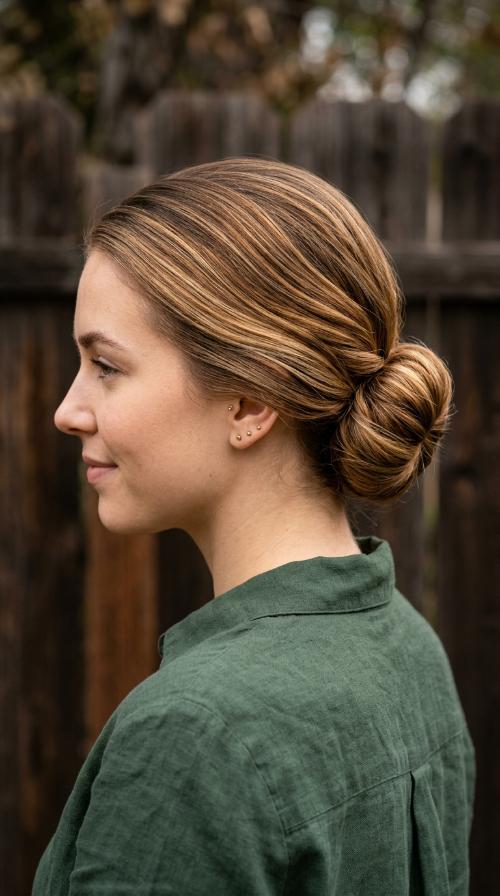 Low Slicked Bun