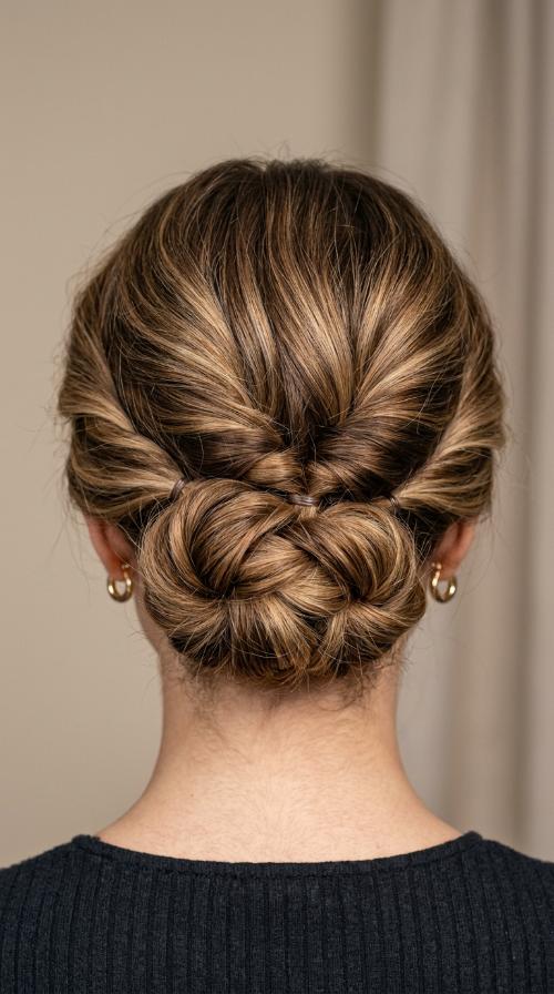 Low Twisted Double Bun