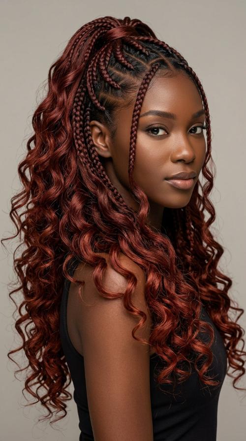 Mahogany Red Braided Wig