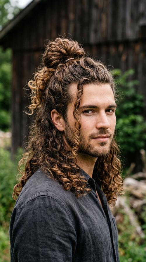Man Bun for Long Type 3A Curls