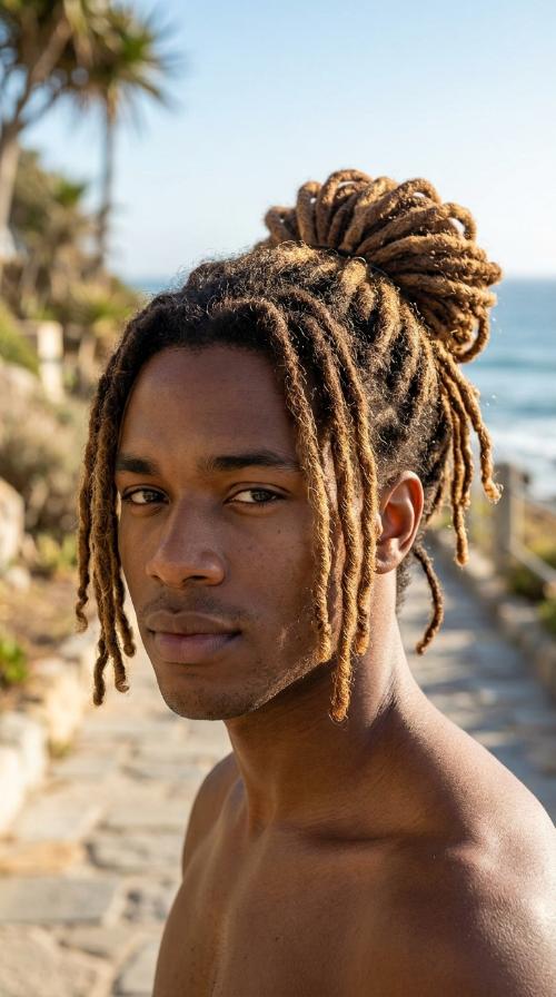 Medium Length Loc Bun