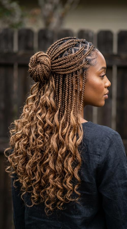 Medium Mid-Back Knotless Braids