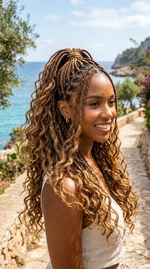 Medium Shoulder-Length Knotless Braids