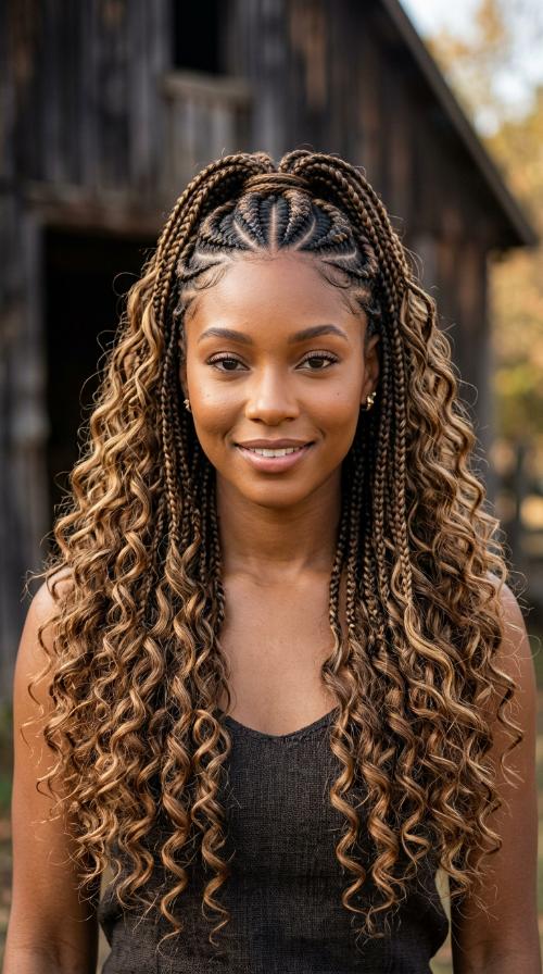 Medium Thigh-Length Knotless Braids