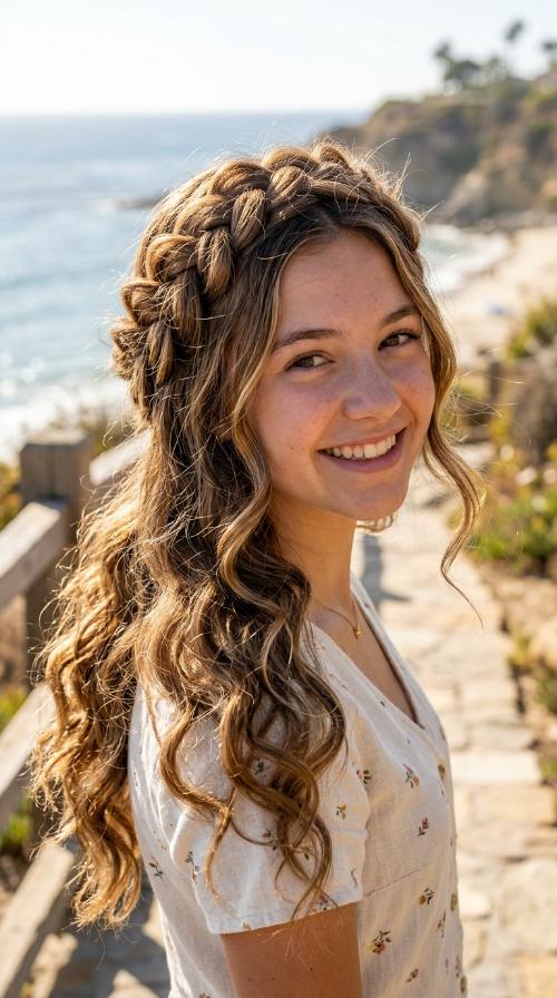 Messy Boho Crown Braid