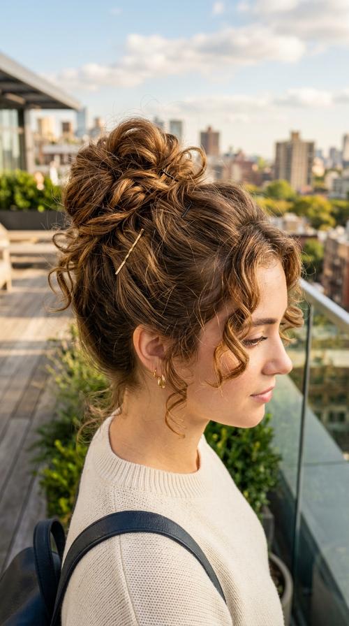 Messy Bun with Pins