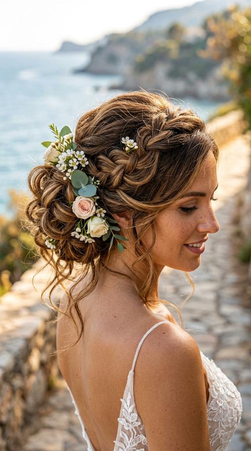 Messy Chignon with Florals