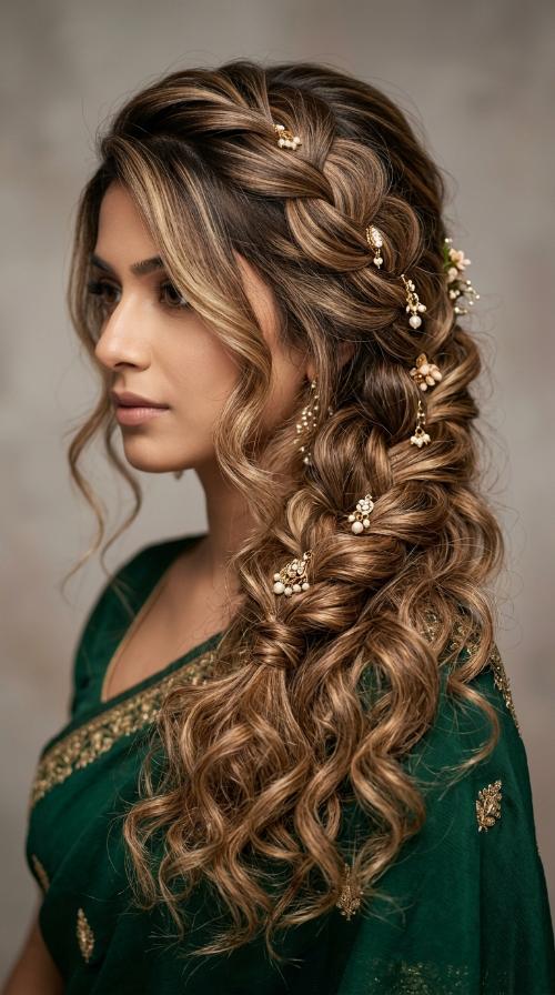 Messy Side Braid with Charms