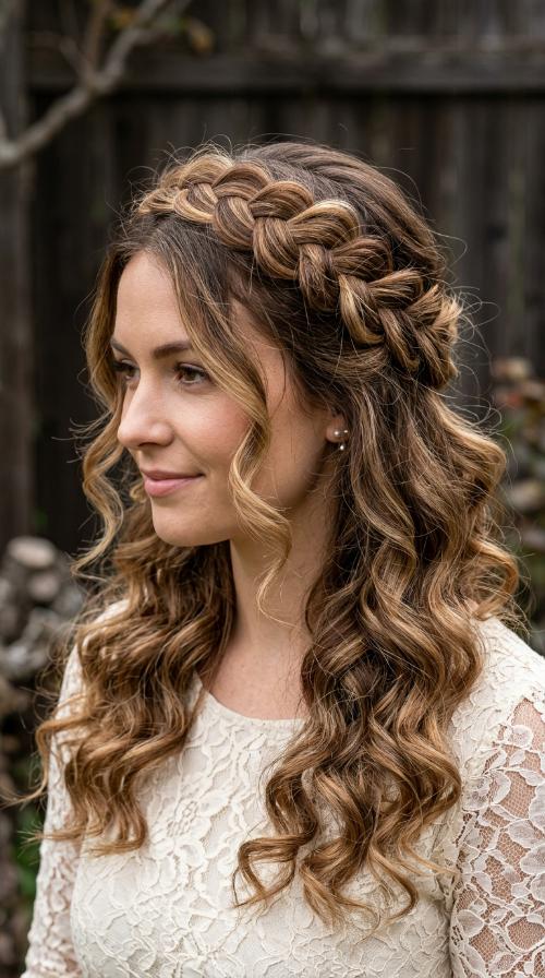 Messy Textured Crown Braid