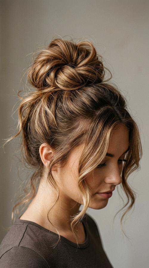 Messy Top Bun