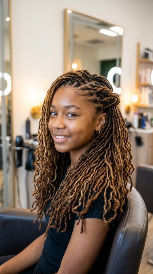 Micro Locs for Teens at Shoulder Length
