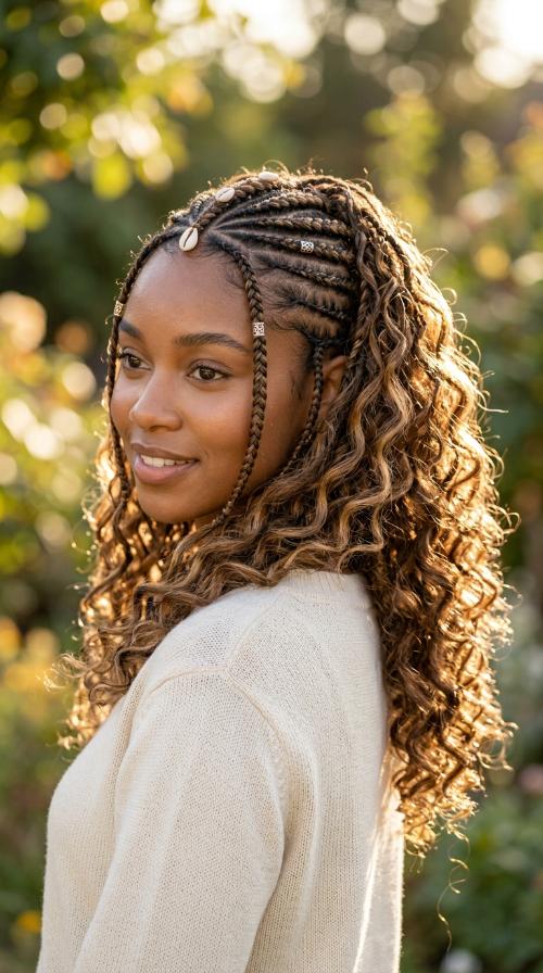Mid-Back Fulani Braids for Casual Weekend Outings
