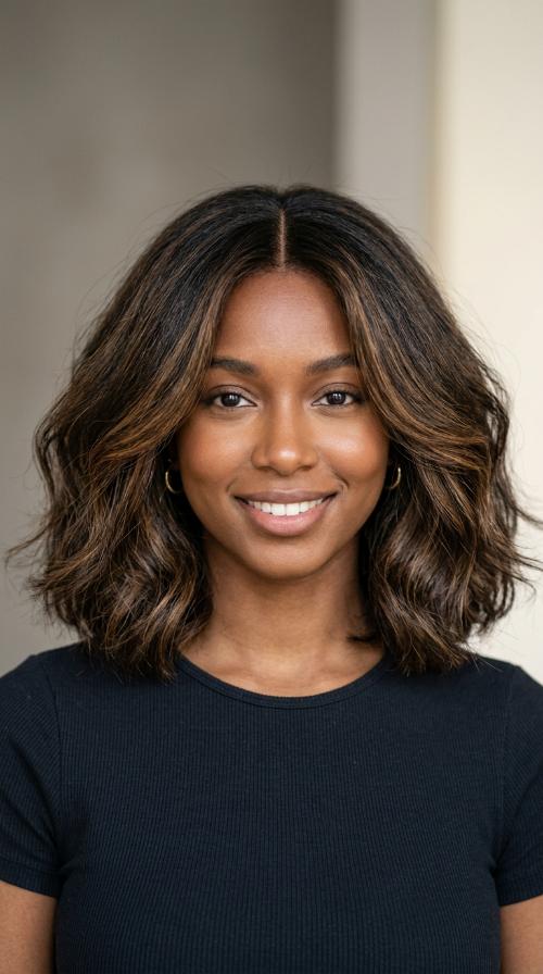 Middle-Part Blunt Bob