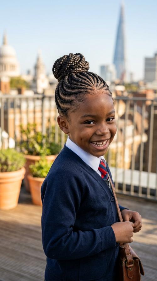 Mini Cornrows with Bun