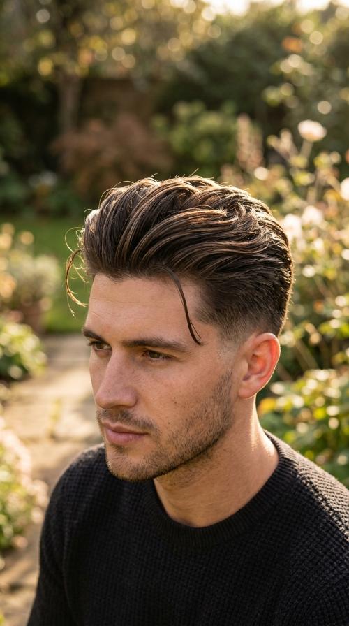 Modern Slick Back with Fade