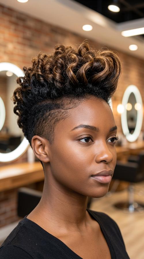 Mohawk Pixie with Shaved Sides