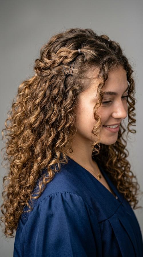 Natural Curls with Bobby Pins