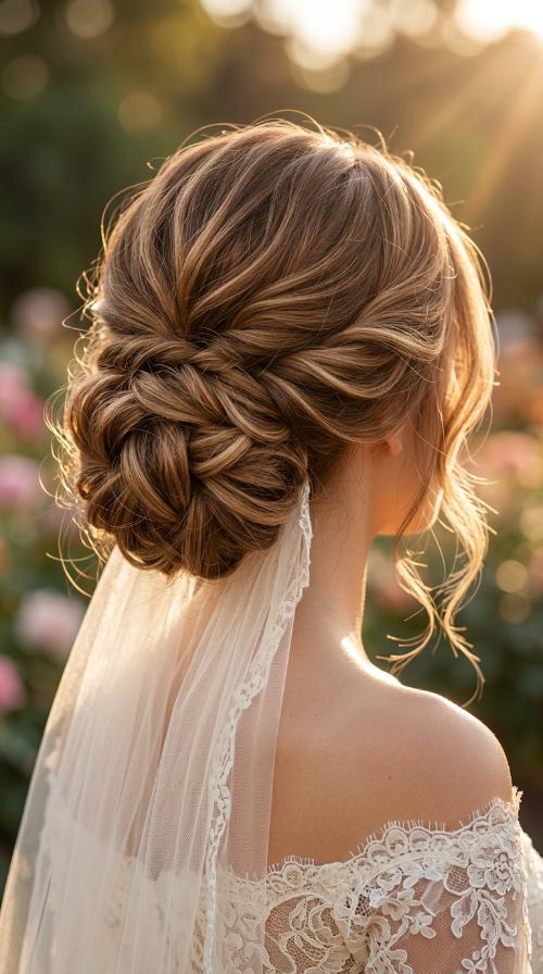 Off-the-Shoulder with a Low Textured Bun