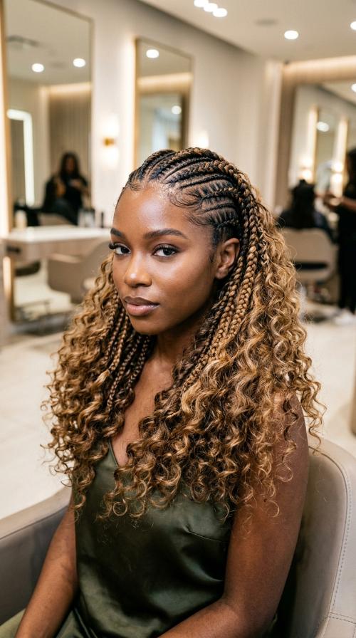 Ombre Braided Cornrows