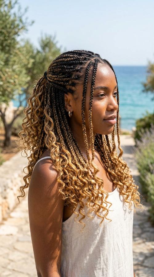 Ombre Knotless Braids for Summer Holidays