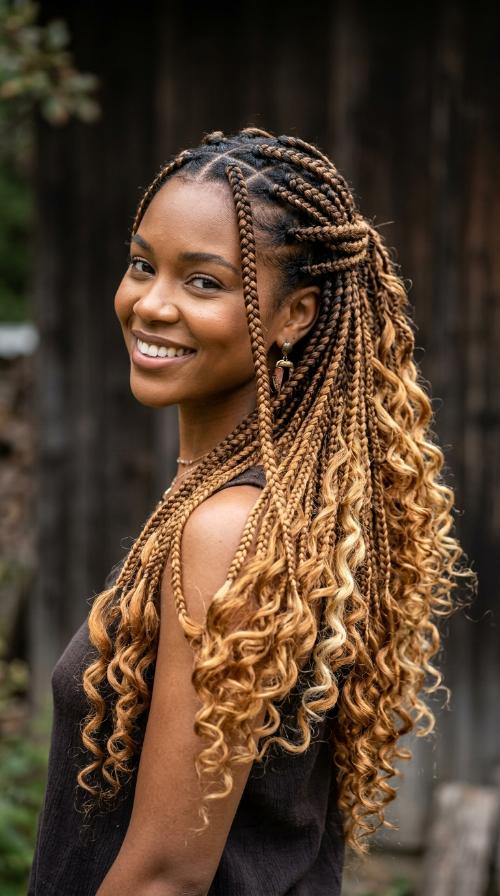 Ombre Mid-Length Braids