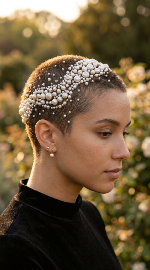 Pearl-Encrusted Buzz Cut