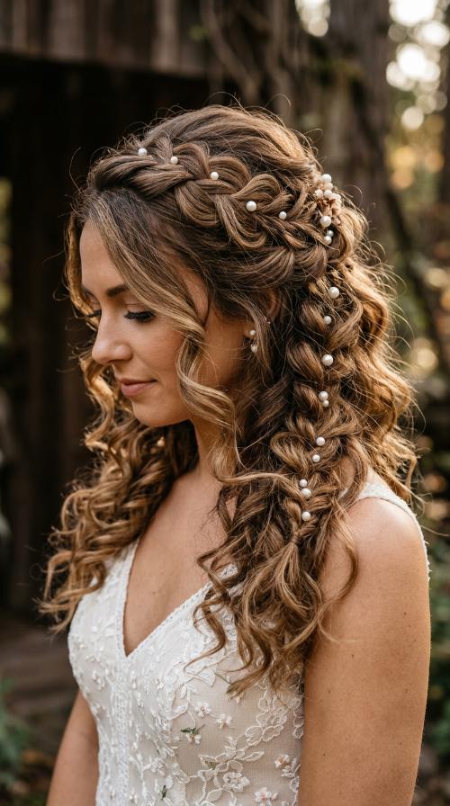 Pearl-Studded Loose Curls