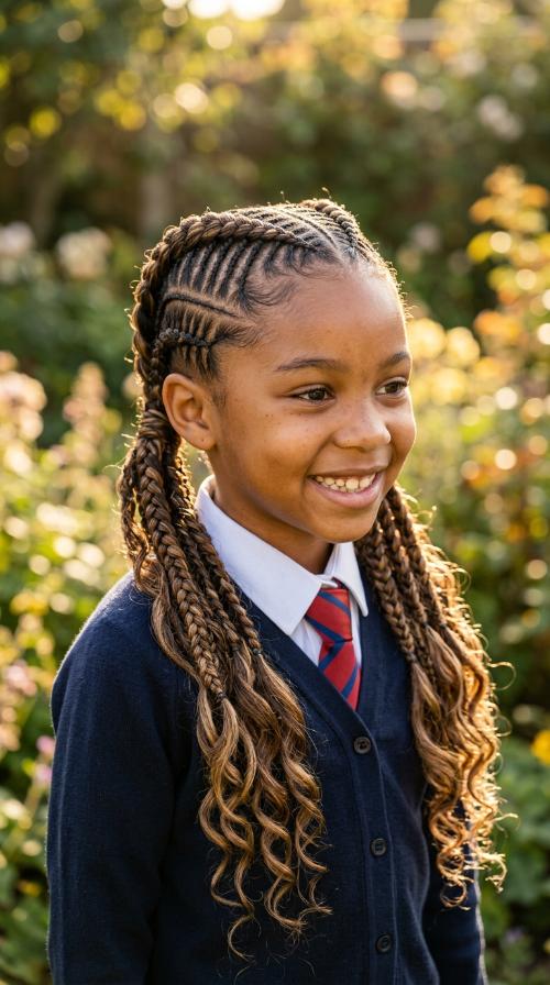 Pigtail Cornrows with Extensions