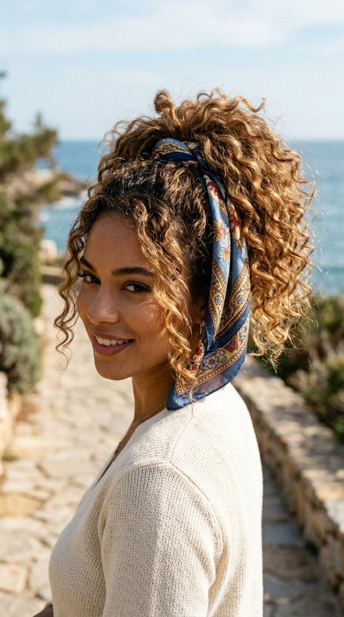 Pineapple Updo with Scarf